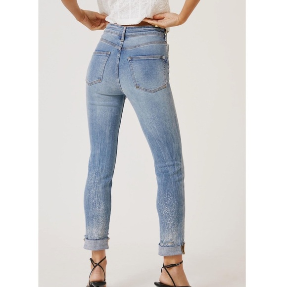 Anthropologie Pilcro The Cigarette Distressed Splatter Slim Straight Jeans - 34 - Picture 3 of 14